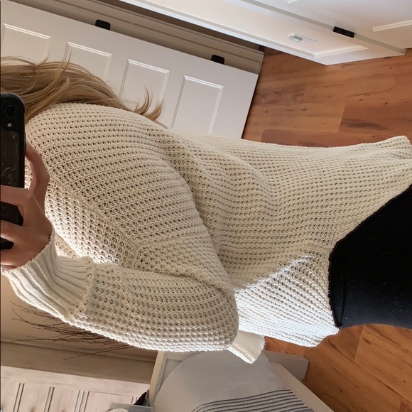 White Waffle Knit Sweater - Picture 3 of 6